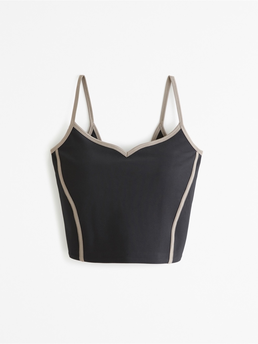 Abercrombie & Fitch Black Sports Bra with Tan Trim